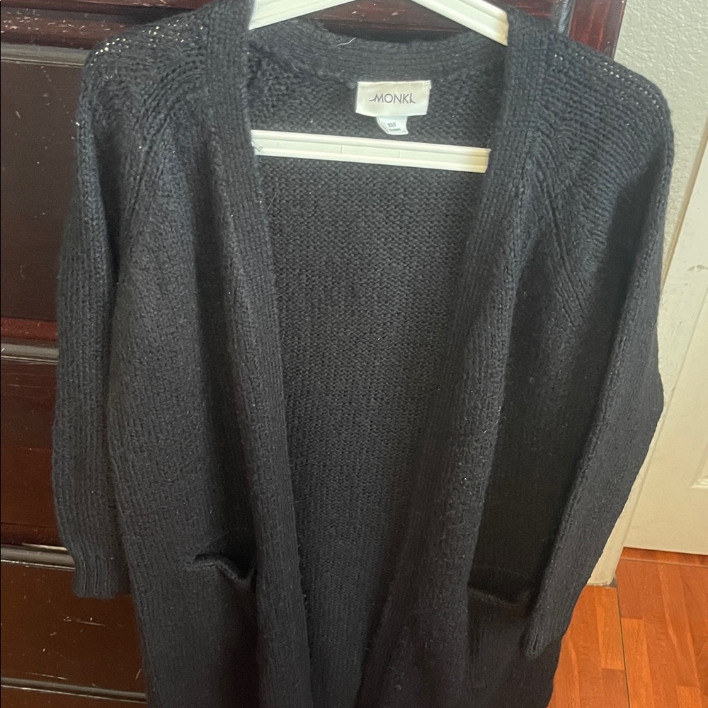 Monki Charcoal Open-Front Cardigan